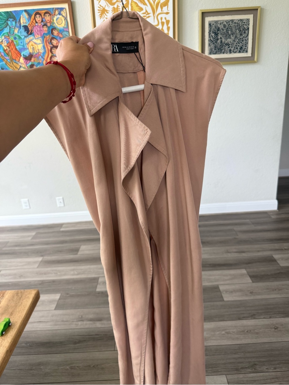 Zara Sleeveless Trench Coat in Dusty Rose